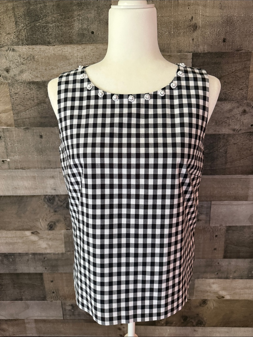 Talbots Sleeveless Gingham Top Size 4